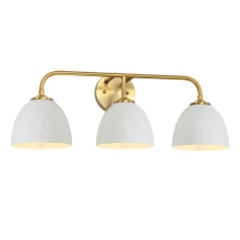 Golden 6950-BA3 MBS-WHT - Golden Lighting Shepard 3-light Vanity in Modern Brass and Matte White shade